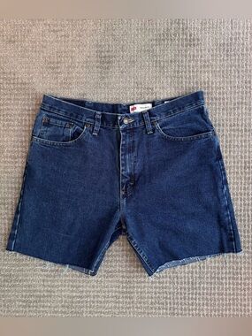 Wrangler Cutoff Denim Shorts High Rise Dark Wash Cowboy Western